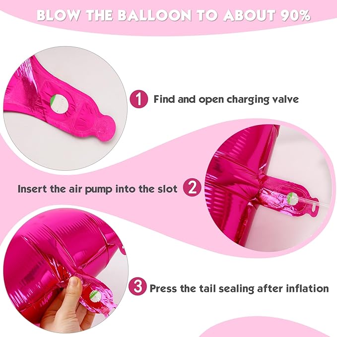 40 Inch Hot Pink Number 9 Balloon, Giant 9 Number Balloons for 9th Birthday Decorations, Party Supplies for Baby Boy Girl, Hot Pink Party Decor