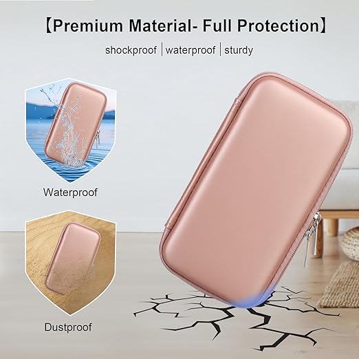 Elonbo Carrying Case for TaddToy/WELLST·G/Beijue/FAMILY POCKET/CCTU/X- JOYKIDS/GREENCREEK/Beico/KAVOYI/GuaiyeyeAP/TEBIYOU Handheld Game Console, Portable Electronic Gaming Player Bag, Gold