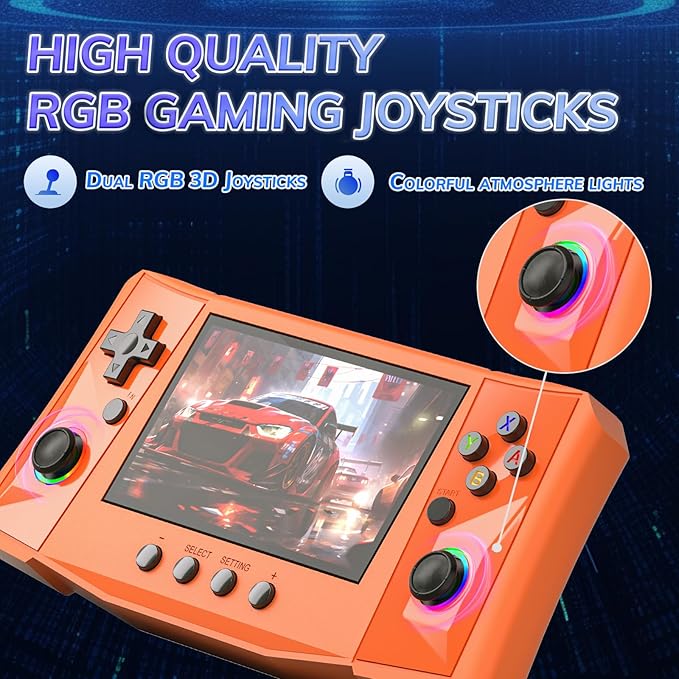 RegiisJoy R50 Ultra 50000 in 1 Handheld Game Console, 4.5 Inch IPS Screen Retro Gaming Consoles Main Emulators, Portable Mini Pocket Arcade 4000mAh Battery,256G TF Card,Linux System