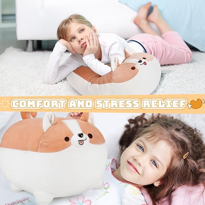 Auspicious beginning Shiba Inu Plush Pillows-16'' Corgi Plushie Stuffed Animals Giant Corgi Plush, Dog Plush Pillow Hugging Pillow Cushion Soft Shiba Plush Toy Big Stuffed Animals