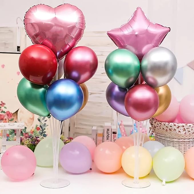10 Sets Balloon Stand Kits, Balloon Sticks Holders with Base for Table Graduation Birthday Baby Shower Gender Reveal Party Decorations