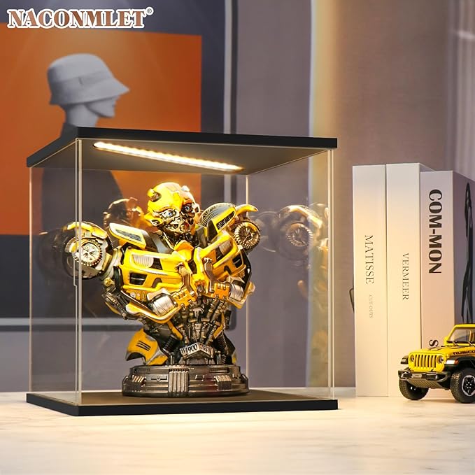 Clear Acrylic Display Case for Disney Winnie The Pooh 21326,LED-Lit Display Box Dustproof Showcase for Collectibles/Trope /Action Figures ( 11.8"x9.8"x11.8"inch)