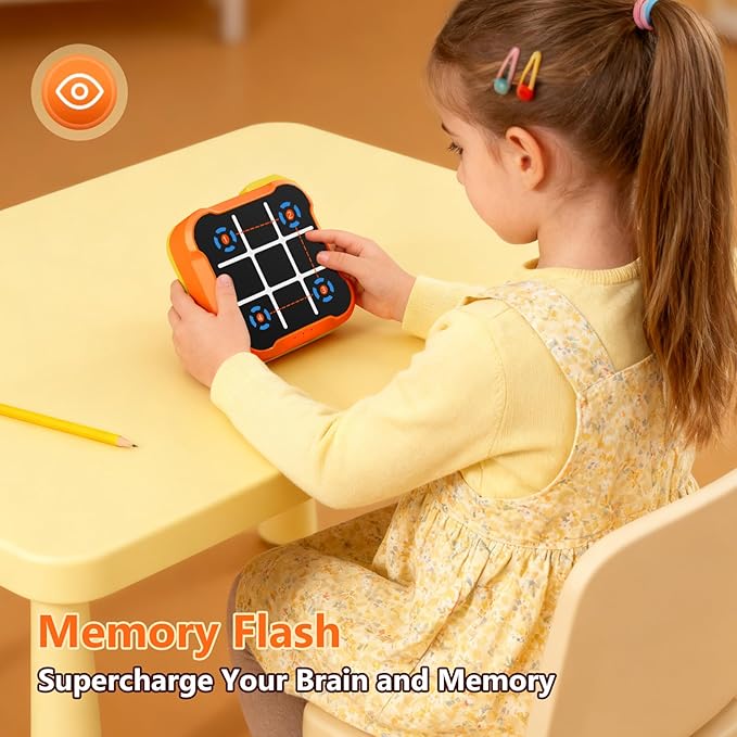 AI Smart Tic Tac Toe Game Electronic Tic Tac Toe Game 3-in-1 Memory & Brain Games | Birthday Gift for Kids and Adults Portable Learing Toy Gift