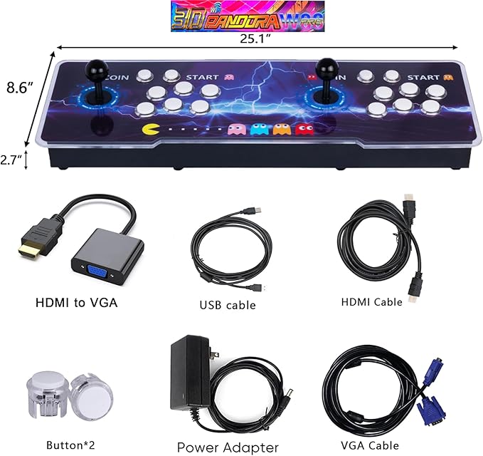 RegiisJoy 24800 in 1 Arcade Game Console WiFi Function Pandora's Box W88 Pro Classic Retro Game Machine for PC & Projector & TV,1280X720,Search/Hide/Save/Load/Pause Games,Favorite List