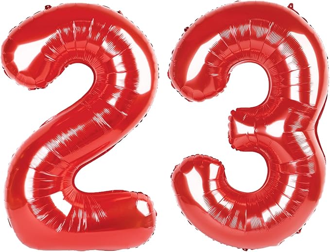 40 Inch Red Number 23 Digital Balloon,Jumbo Mylar Foil Helium Balloon for 23 Balloons for Birthday Party,Wedding Anniversary Party Decorations