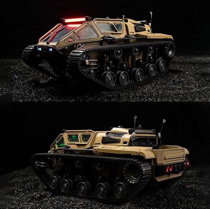 1/18 2.4G RC Tracked Off Road Vehicle C8812 Wireless Remote Drifting Car 360 Rotation LED Lights Battery Dual Motor RTR Model Hobby Grade Model for Adult Hobby(Yellow)