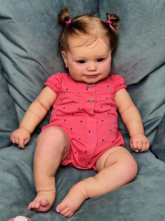 Anano Reborn Baby Dolls, 24 in Realistic Baby Doll Toddler Girl, Silicone Babys Doll Newborn, Real Life Babys Silicone Reborn Dolls, Lifelike Baby's Doll's with Accessories