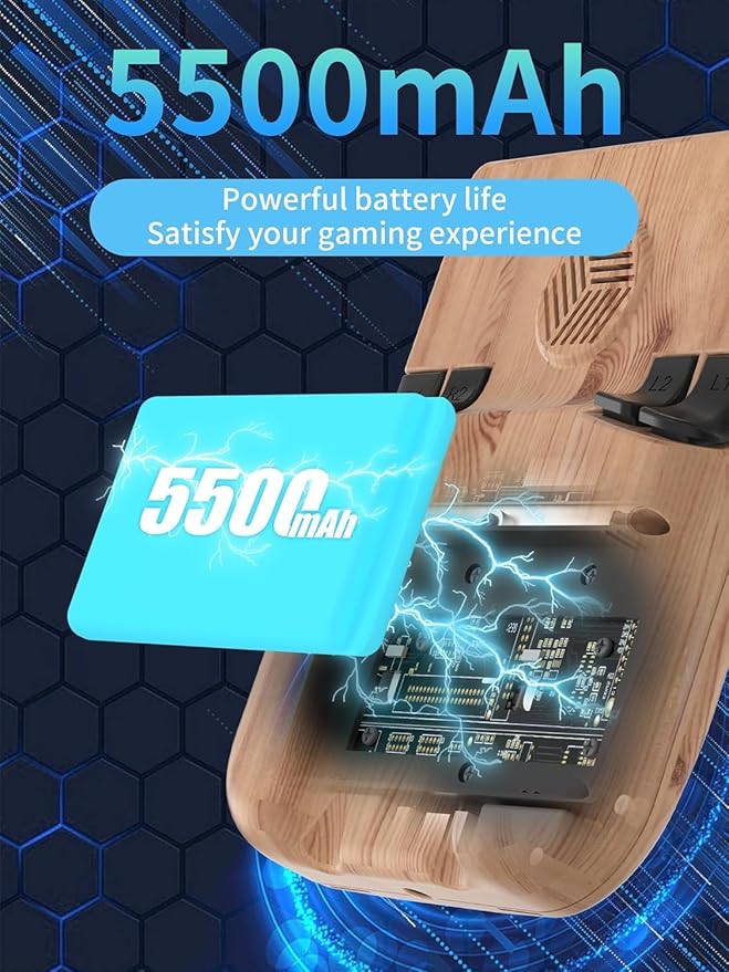 RG405V Retro Handheld Game, Android 12 Built-in 128G TF Card,4 inch IPS Touch Screen with Game Front-end,RG405V Supports 5G WiFi Bluetooth 5.0 Capable of Over 20 Game formats (Wood Grain)