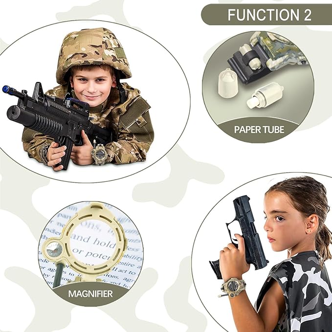 Walkie Talkies for Kids, Children Walkie Talkie Rechargeable Watch Two-Way Long Range with Flashlight, Camping Hiking Cycling Outdoor Toys, Gifts for Girls and Boys, 2 Pack