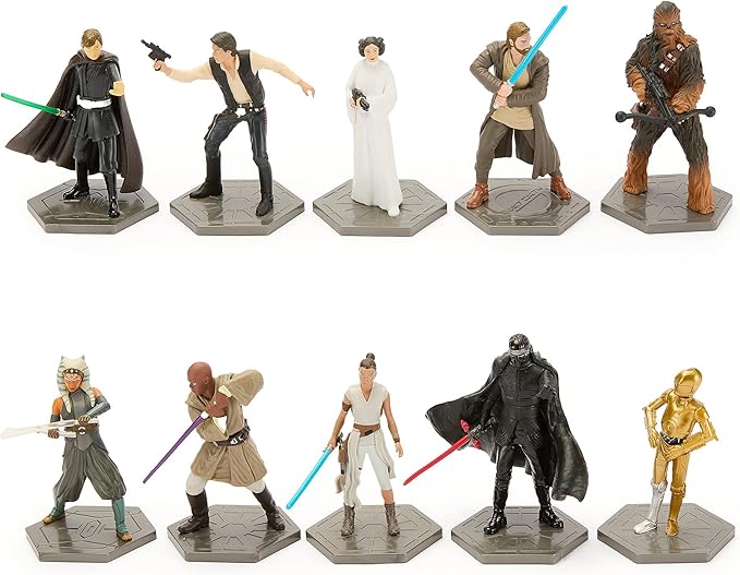 Disney Store Official Star Wars Mega Figure Set - 19 Fully Sculpted Figurines - Includes Han Solo, Darth Vader, Yoda, & More - Perfect Star Wars Gift Set for Fans of Toy Figures & Playsets