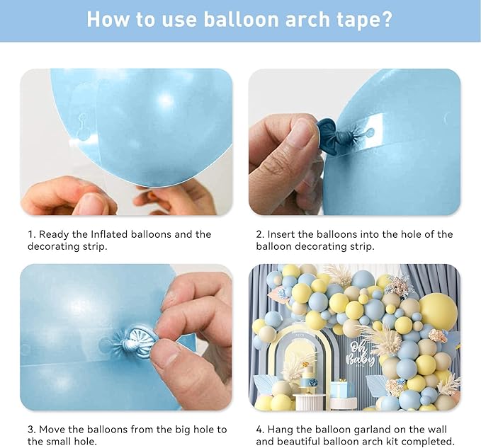Pastel Blue Yellow Balloon Garland Arch, White Sand Pastel Yellow Balloons Pastel Baby Blue Latex Party Balloon for Baby Shower Theme Birthday Gender Reveal Bridal Wedding Party Decoration