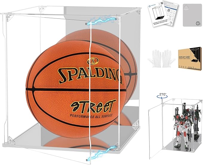 Clear Acrylic Display Case with Mirrored Back and Base, UV Protected Acrylic Box with Magnetic Door, Dustproof Display Box Showcase for Collectibles, Figures, Models, Toys (12x12x12inch)