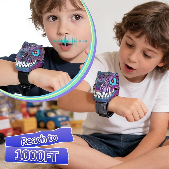 Walkie Talkies for Kids, 2 Pack, Kids Walkie Talkies with Wrist Watch Style, Long Range Dinosaur 2 Way Radios Toys for Boys Girls Ages 3-12, Christmas Birthday Gifts for Outdoor Camping
