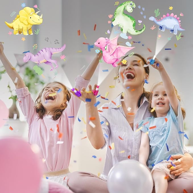 36Pcs Pink Dinosaur LED Finger Lights Pink Dinosaurs Glow in the Dark Light Up Finger Lights Watercolor Dino Party Favors Dino Toys Bulk for Girls Birthday Goodie Bag Stuffer Gifts Classroom Prize