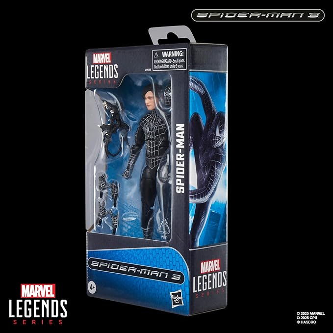 Marvel Legends Series Spider-Man, Spider-Man 3 Collectible 6 Inch Action Figure with Symbiote Accessories