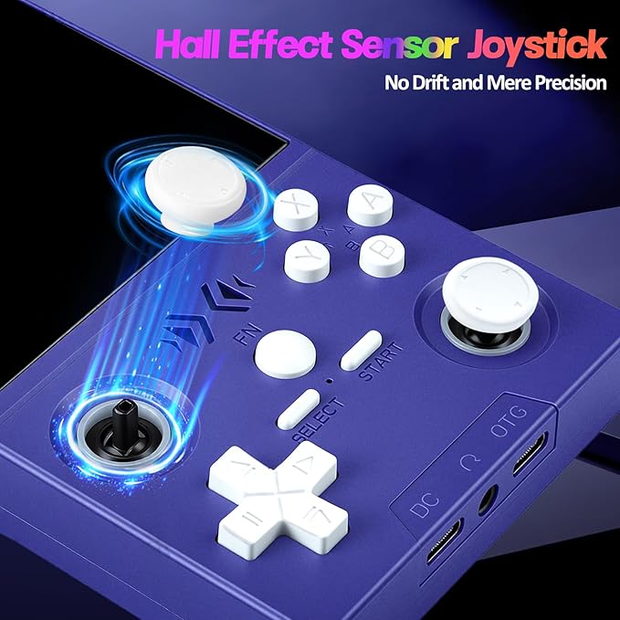 XF40V Retro Handheld Game Console, Retro Gaming Console 4.0'' IPS Screen Linux System Built-in 64G TF Card, Open Source Linux System, Preloaded 20000+ Classic Games, Portable Video Gaming (Purple-64G)