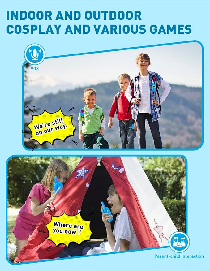 Walkie Talkies for Kids 3 Pack Toys - Walkie Talkies Long Rangr LCD Flashlight 3 Miles Range - Best Christmas Birthday Gifts for 6-8 Year Old Boys and Girls