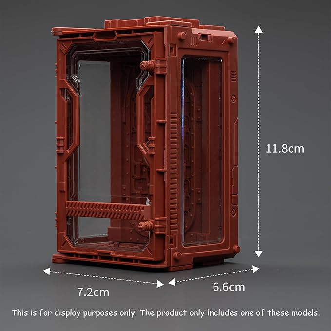 JOYTOY 5'' Display Box,Action Figures Display Case - Individual Soldier Hangar Display Case - Blazing Red C - Dustproof Collectibles Box Ages 15+