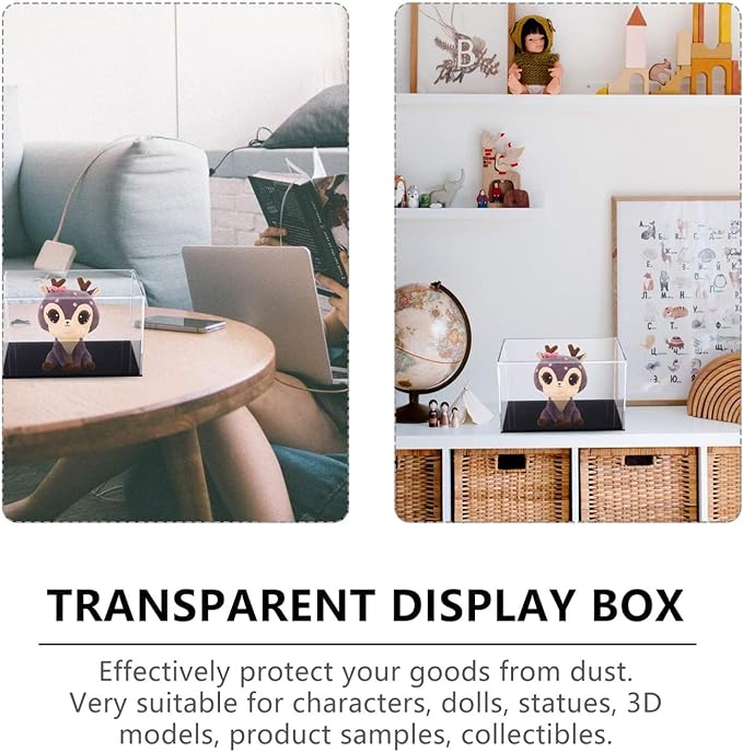 Self-Assembly Acrylic Display Case,Deluxe Dustproof Showcase,Cube Countertop Box for Pop Figures Collectibles Toys,Need Remove The Protective Film (6x6x6 inch; 15x15x15cm)