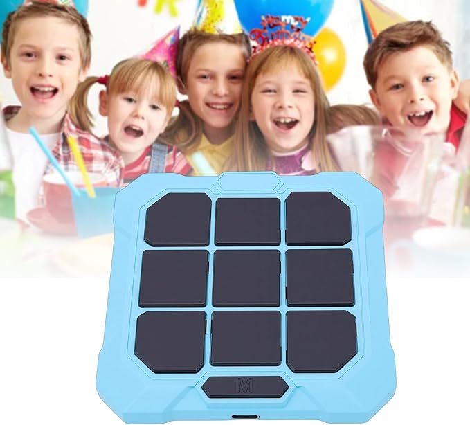 GOWENIC Handheld Toe Game, Portable Electronic Memory Brain Game with Silent Mode, Logic and Memory Training, Travel Toy for Kids Adults, for Family Camping Party (Blue)