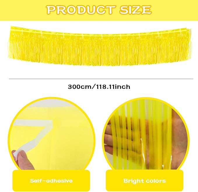 Wecoe 4 Pack Glow in The Dark Party Streamers Pink Yellow Green Orange Foil Fringe Garland Banner Table Skirts 80s 90s Disco Birthday Party Supplies Parade Float Decorations Halloween Decor
