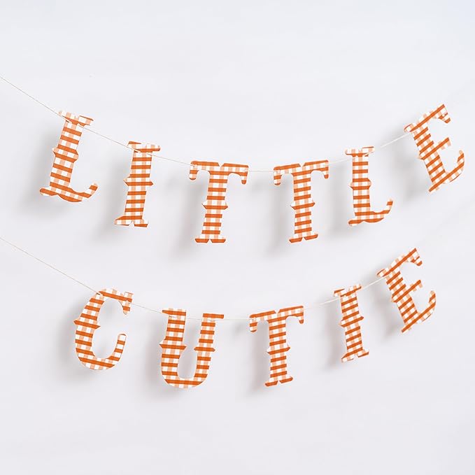 Little Cutie Banner - Citrus Themed Baby Shower Decorations,Orange Little Cutie Is On The Way Bunting Banner Gender Reveal Girl Or Boy Baby Shower Party Supplies