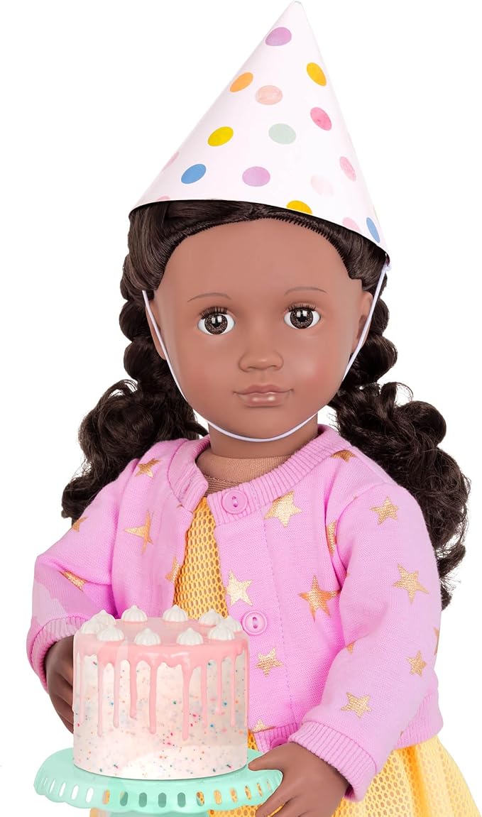 Our Generation 46 cm Dolls Party Accessories - Birthday Cake & Balloons - Doll Accessories - Toy for Children from 3 Years - Sweet Celebration Birthday Set