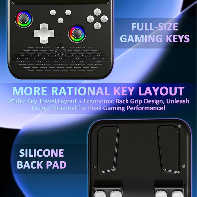 H5 Retro Gaming Console, 5.0 Inch IPS HD Screen Handheld Game Console, 256GB TF Card Build-in 40000+ Classic Games, Portable Video Arcade Support 34+ Emulators with 4000mAh Battery, Black