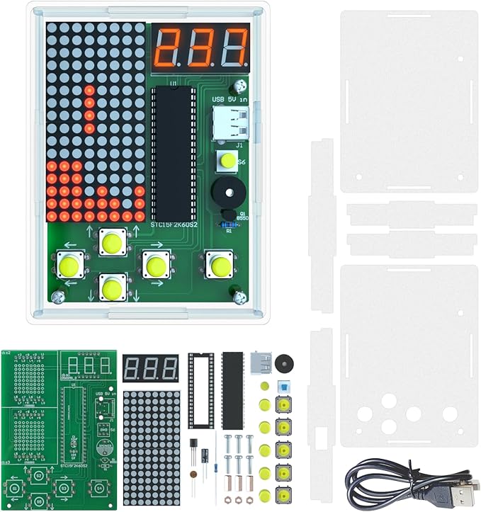 DIY Solder Project Game Kit, Soldering Projects with 4 Retro Classic Games for Electronic Soldering Practice and Learning, for Learning Teaching STEM Education Ideal Gift for Family and Friends