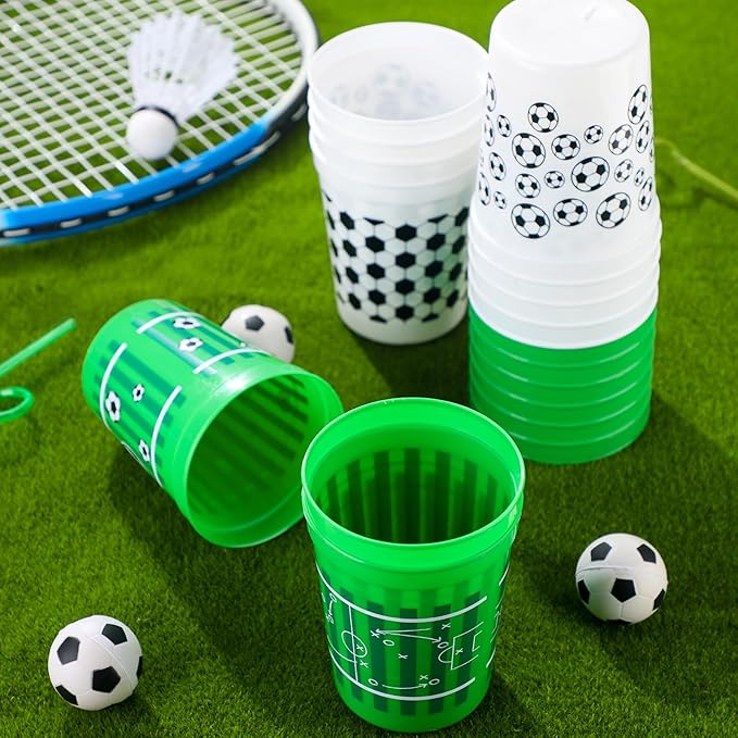 Norme 48 Pcs Soccer Party Cups Bulk Reusable Soccer Fan Party Plastic Cups 16 oz Sports Ball Reusable Party Supplies Decorations Soccer Ball Plastic Drinking Cup for Sport Birthday Party Favor