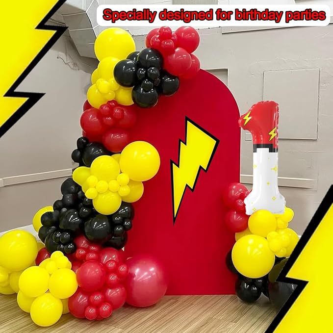 40 Inch Giant Red and White Cartoon Theme Number Foil Balloons - Large Number 1 Balloons Animation for Kids' Birthday Anniversary Party Decorations Supplies (Numbers 0-9 Available)