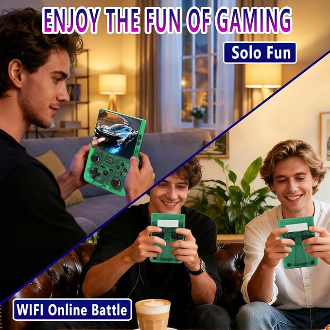 2026 NEW Upgrade RF45V Retro Handheld Game Console-4.5 Inch Ultra-Large Screen,Support 18000+Classic Games,64G TF Card,4000mAh Battery,Linux System,Birthday Gift for Adult or Friends - Green