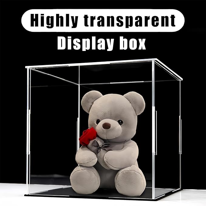 10 x 10 x 10cm Acrylic Clear Display Case Perspex Box Display Cabinets for Collectables, Assemble Countertop Dustproof Protection Showcase for Toys Models Action Figures