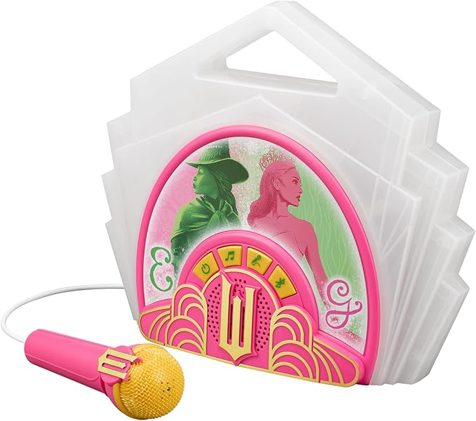 eKids Wicked Karaoke Microphone with Boombox, Toddlery Toys with Built-in Music for Kids (Wicked)