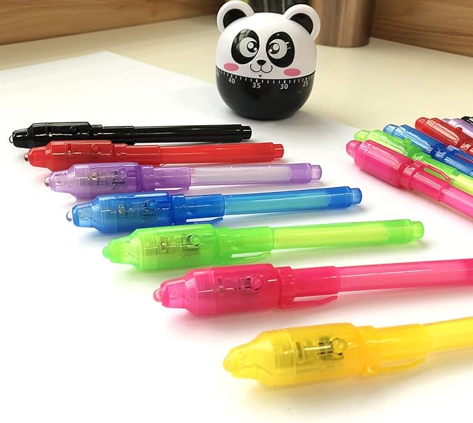 SCStyle Invisible Ink Pen 31Pcs Latest Spy Pen with uv Light Magic Spy Marker Kid Pens for Secret Message and Birthday Party,Writing Secret Message for Easter Day Halloween Christmas Party Bag Gift