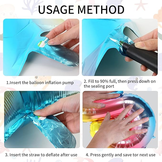 6th Mermaid Birthday Decorations,Pink Blue Balloons Kit Sea Balloon Tail Balloons for Girls Mermaid Party Baby Shower