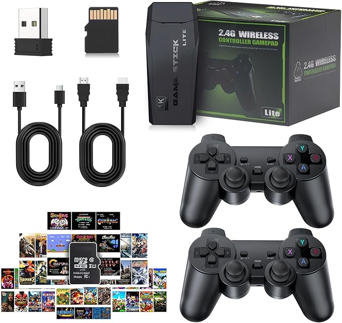 2026 Newest Retro Game Console, 20000+Games Wireless Home Video Game Console with 2 Wireless Handles, 64G HDMI TV Plug and Play PSP Arcade Stick, Support Dual TV Output, Gift for Kids & Adults