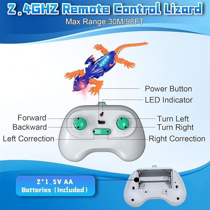 Wall Crawler Gecko, Electric Lizard Toy, Remote Control Climbing Car, Rc Robot Kids Toys, 2025 Cool Stuff Gadgets for Boys Girls, Christmas Birthday Gifts for Age 6+ Year Old
