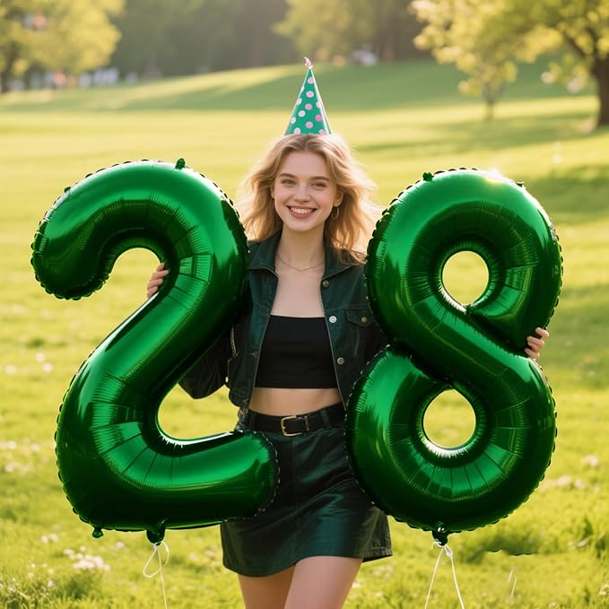 40 Inch Balloon Number 8 Green, Large Foil Green Number Balloons 8 18 28 for Girls Women, Digital 8 Helium Balloons for 80 88 Birthday Party Supplies Anniversary Event Celebration Decorations