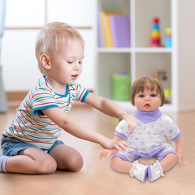 2 Sets Doll Clothes and Accessories for 20-22 Inch Dolls, 8 Pcs Clothes Outfits Including Jumpsuit, Doll Diapers, Bandana and Shoes