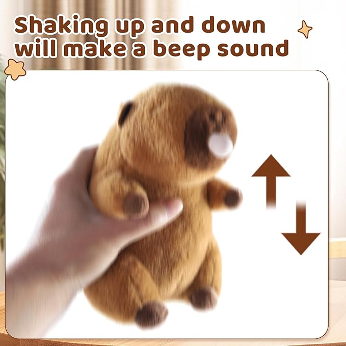 Sew Butiful Stuffed Capybara Plush, 8" Cute Plushie for Animal Themed Parties Teacher Student Award, Animal Toys for Baby, Boy, Girls, Great for Nursery, Room Decor, Bed