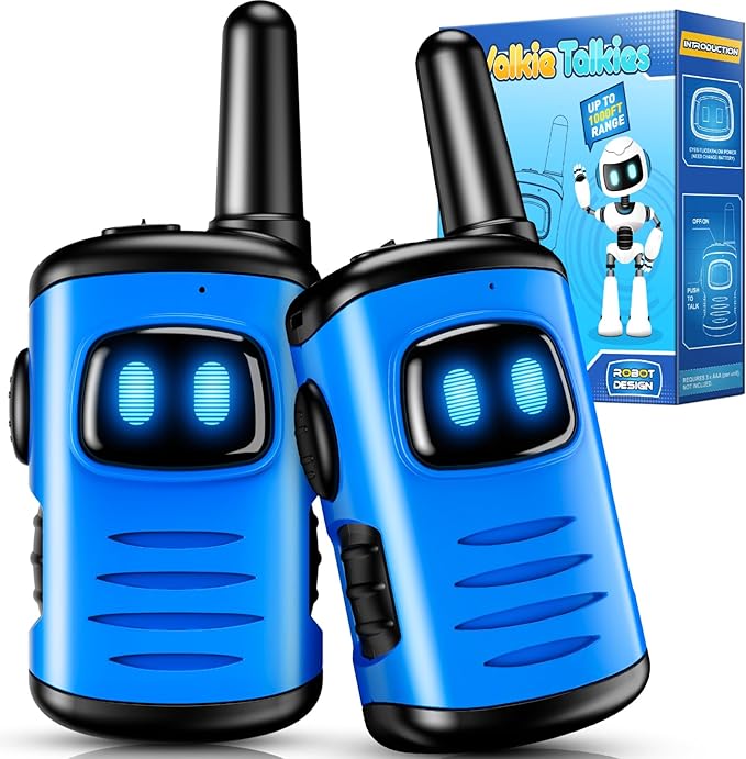 Kids Walkie Talkies Toys for Boys: comedyfun Mini Robots Walkies Talkies 2 Pack Easter Birthday Gifts for 3 4 5 6 7 8 Year Old Boys Toys Age 4 5 6 7 8 Basket Stuffers Camping Outdoor Games