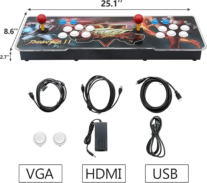 30000 Games in 1 Arcade Game Console ,Pandora Treasure 3D Double Stick,30000 Classic Arcade Games,Search Game, Support 3D,Favorite List, 4 Players Online,1280X720 Full HD Video
