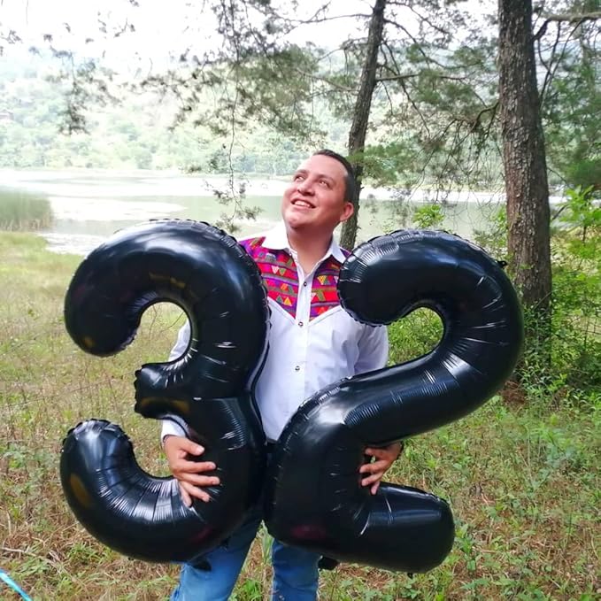 Black Number 80 Balloon 40 inch, 80 Number Balloons, 80th Black Birthday Decorations, 80 Year Old Women Men Party Supplies