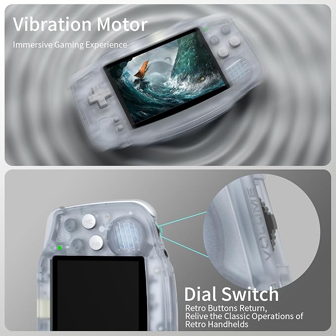 RG34XX Retro Handheld Game Console Linux 3.4’’ IPS 720*480 Screen 64G Card 5000+ Classic Games RG34XX H700 64-bit 3500mAh Battery Game Player Compatible with Bluetooth WiFi