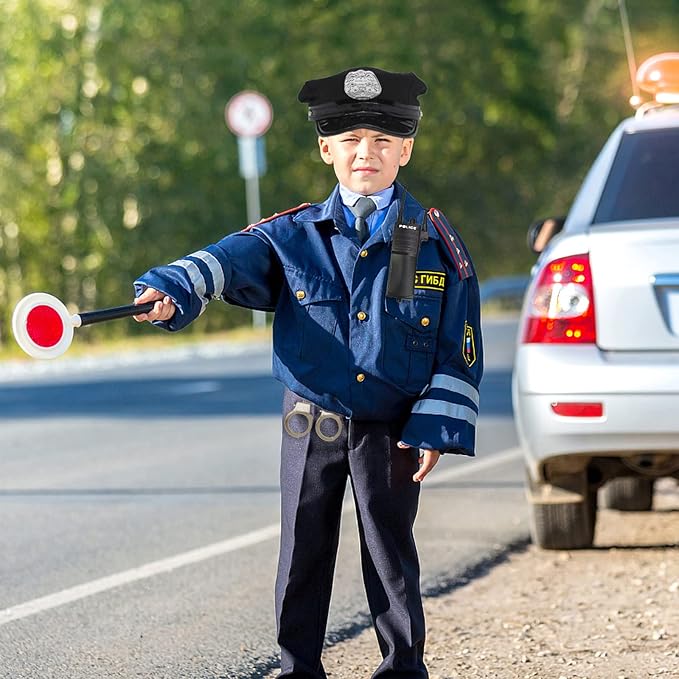 Police Accessories Kit Police Pretend Play Toys Set Hat Handcuffs Officer Costume for Halloween costume Accessories