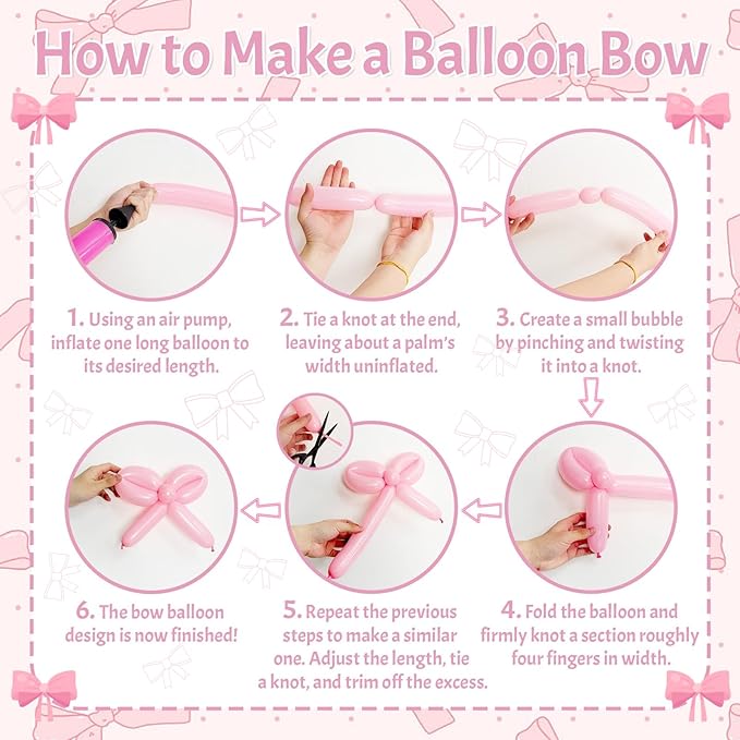 Pink Bow Balloons, 62Pcs Pastel Light Pink Clear White Bow Latex Balloons, 12Inch Transparent Bowknot Print Helium Balloon for Girls Women Princess Coquette Birthday Wedding Bridal Baby Shower Party
