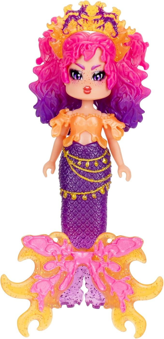 3” Fire Mermaid Fashion Doll - 1 Figure with 9 Fashion Accessories - Virtual Item Code Included - Series 3 - Ages 5+