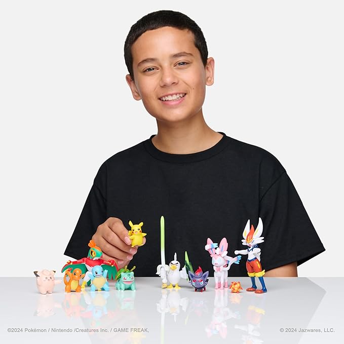 Pokemon Battle Figure 10 Pack - One 4.5-Inch Cinderace Figure Plus Three 3-Inch and Six 2-Inch Battle Figures Including Pikachu (Amazon Exclusive)