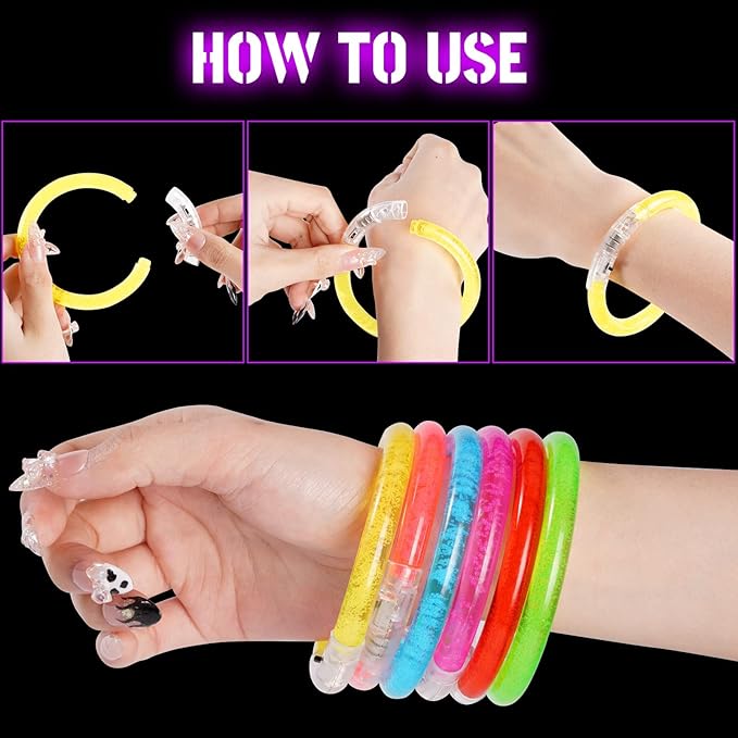 36Pcs LED Bracelets Glow Sticks Glow in the Dark Party Supplies for Kids/Adults, Halloween Party Favors for Kids Flashing Light up Toys, Neon Accessories Carnival Birthday Concert Games Gifts
